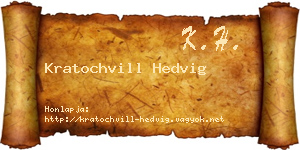 Kratochvill Hedvig névjegykártya